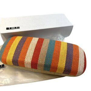 LBI Womens Eye Glass Case Striped Multicolored Contemporary New